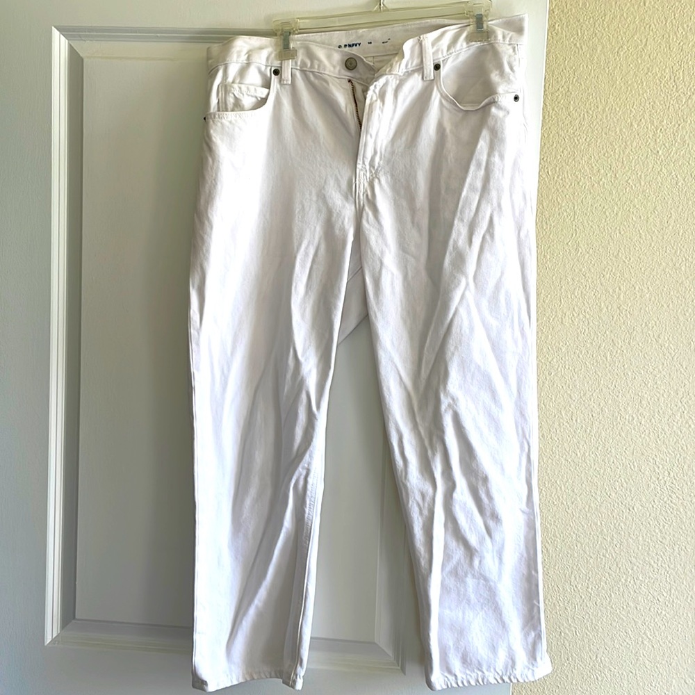 Old navy original straight white jeans.